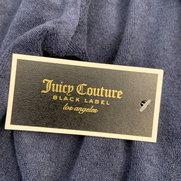 Juicy Couture Black Label Regal Robertson Microterry Jacket Y2K Dark Blue Size M - Picture 8 of 10